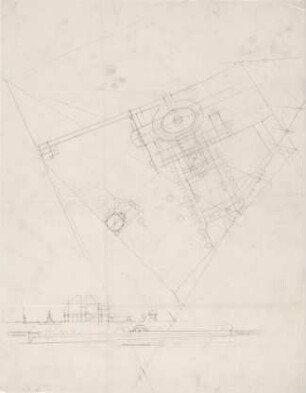 Heilmann & Littmann; München - Bogenhausen, Montgelas-Str.; Schloss für Herrn Prof. Fleischer - Lageplan m. Grundriss