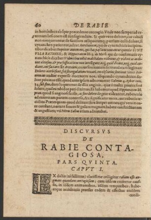 Discursus De Rabie Contagiosa. Pars Quinta.