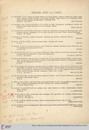 Keramik: Ming bis Ching (Nr. 74-193)