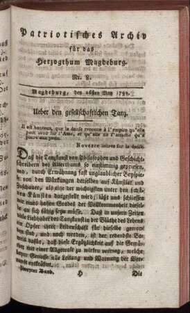 Nr. 8. Magdeburg, den 26sten May 1792