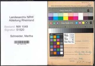 Entnazifizierung Martha Schneider , geb. 15.06.1921 ()