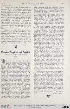 5: Moderne Teppiche und Tapeten, [2] : im Berliner Kunstgewerbe-Museum