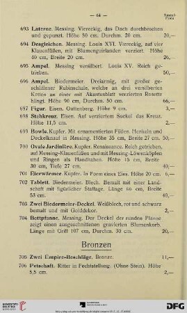Bronzen (Nr. 705-725)