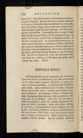 588-600, Epistola Sexta-Epistola Septima