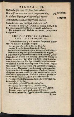 Annotationes Eobani Hessi In Eclogam III.