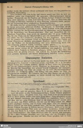 Eingegangene Neuheiten