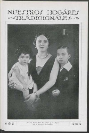 Nuestros hogares tradicionales - Señora Juana Díaz de Luque y sus hijos. (De la sociedad cordobesa)