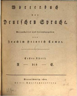 Wörterbuch der deutschen Sprache. 1, A bis E