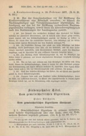Siebzehnter Titel. Vom gemeinschaftlichen Eigenthum.