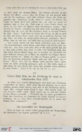 XV Valerio Bellis Bitte um die Zeichnung für einen zu schneidenden Stein 1521