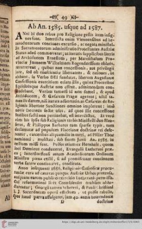 Ab An. 1585. usque ad 1587
