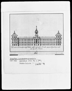 Warschau, Sächsisches Palais, Fassadenaufriß