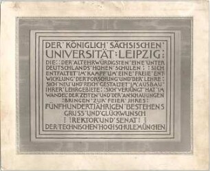 Pfann, Paul; Graphische Arbeiten - Gruß - u. Glückwunschurkunde (Ansicht)