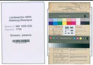 Entnazifizierung Johanna Schwarz , geb. 17.01.1885 ()