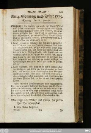 Am 4. Sonntage nach Trinit. 1775. Evang. Luc. 6, 36 - 42.