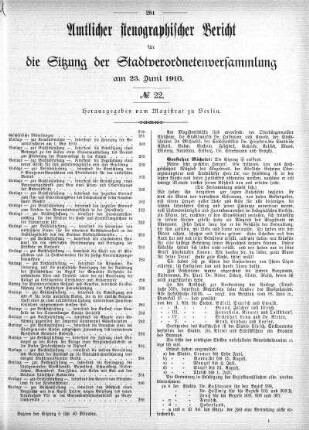No. 22, 23. Juni 1910