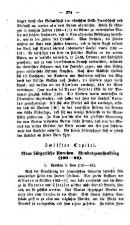 Zwölftes Capitel. Neue bürgerliche Unruhen. Bundesgenossenkrieg (100 - 88)