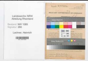 Entnazifizierung Heinrich Lachner , geb. 20.01.1895 (Polizeibeamter)