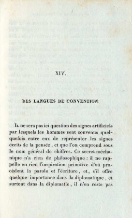 XIV. Les langues de convention