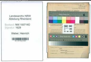 Entnazifizierung Heinrich Weber , geb. 27.12.1908 (Kaufmann)