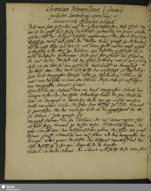 2. Chronicon Veterocellense, è Conradi presbyteri Lauterbergij annalibus, et manuscripto exemplari castigatum.