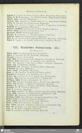 XIX. Mannheimer Bezirksverein.