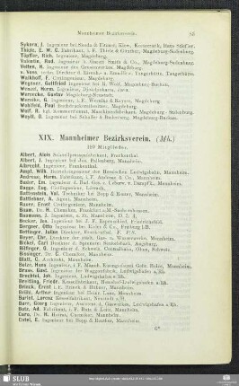 XIX. Mannheimer Bezirksverein.