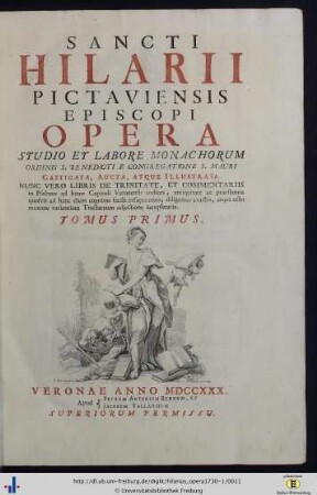 Tomus 1: Sancti Hilarii Pictaviensis Episcopi Opera