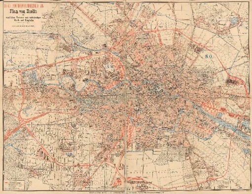 Plan von Berlin : mit sämtlichen Vororten und vollständiger Stadt- und Ringbahn : Beilage zum Berliner Adressbuch 1894