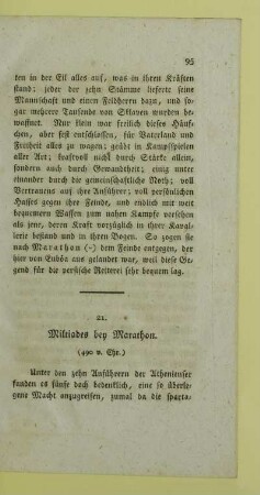 21. Miltiades bey Marathon. (490 v. Chr.)