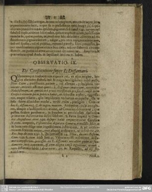 Observatio IX. De Constitutione super L. Diffamari
