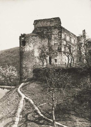 Ansicht der Schlossruine Laneburg in Löhnberg. Erbaut wurde das Schloss 1321