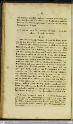 Definition von Mischungsgewicht, Aequivalent, Stöchiometrie