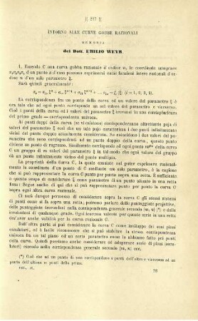 Intorno alle curve gobbe razionali.