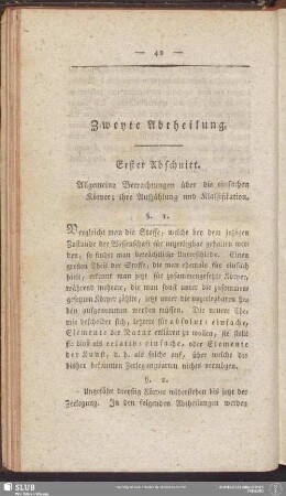 Zweyte Abtheilung