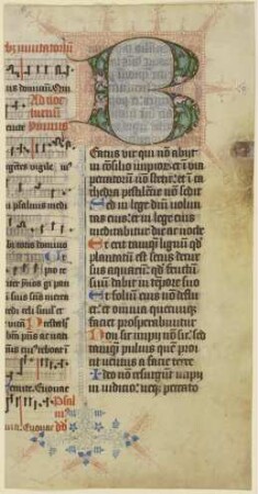 Initiale B (verso Textfragment)