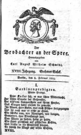 6. Stueck, 8. Februar 1819