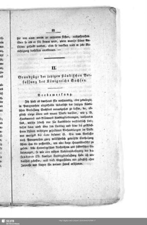 II. Grundzüge der jetzigen ständischen Verfassung des Königreichs Sachsen