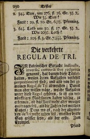 Die verkehrte Regula De Tri,[...]