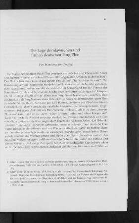 Die Lage der slawischen und frühen deutschen Burg Plön