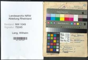 Entnazifizierung Wilhelm Lang , geb. 08.07.1888 (Polizeimeister)