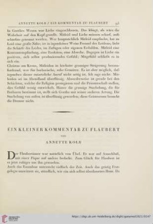 Ein kleiner Kommentar zu Flaubert