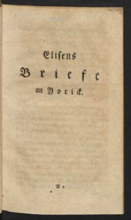 Elisens Briefe an Yorick