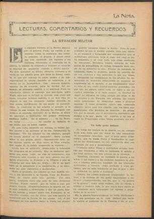 Lecturas, comentarios y recuerdos : La situación militar