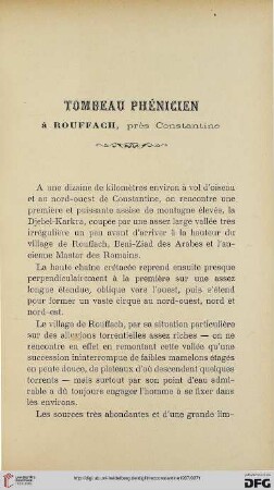 Sér. 4: Tombeau phénicien à Rouffach, près Constantine