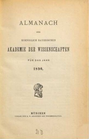 Almanach der Königlich Bayerischen Akademie der Wissenschaften. 1890