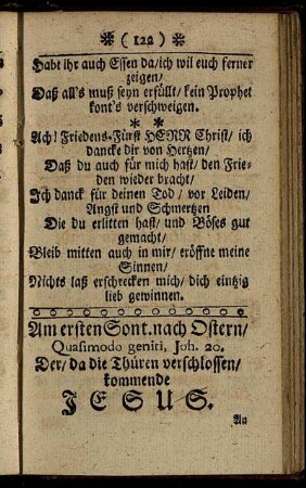 Am ersten Sont. nach Ostern/ - Am 27. Sonnt. nach Trinit.