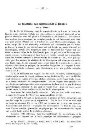 Le problème des microséismes à groupes