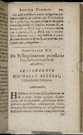 Disputatio XII. De Syllogismorum potestatibus, imbecillitatibus & affinibus.