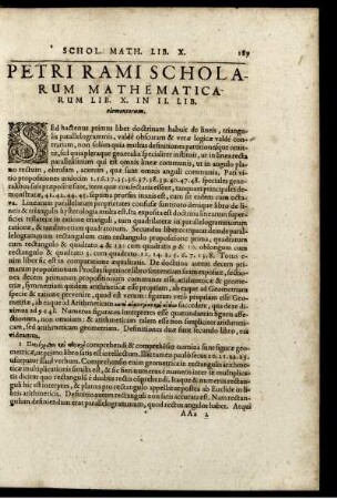 Petri rami scholarum mathematicarum. Lib X.